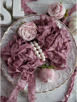 Шебби лента Розовая лилия в интернет магазине Страна лент