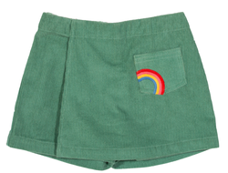 Вельветовые шорты «Радуга» (цвет, зеленый), размер 8-9 лет, 128-134 см