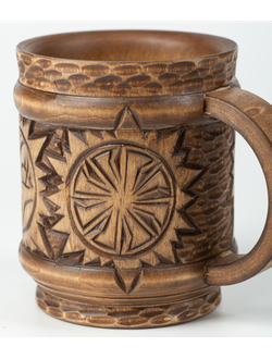 Кружка деревянная "Солнце Коло" 0,5л