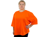 Женская футболка большого размера из хлопка арт. 2021-06 Размеры 68-82 (цвет оранжевый и еще 3 цвета)