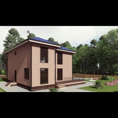 Двухэтажный каркасный дом с четырьмя спальнями 195м² (SK46)