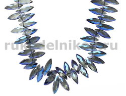 бусина стеклянная граненая "Кристалл", цвет-темно-синий