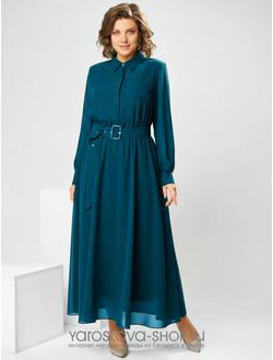 Модель: 2850.Женское эффектное шифоновое платье в бирюзовом цвете