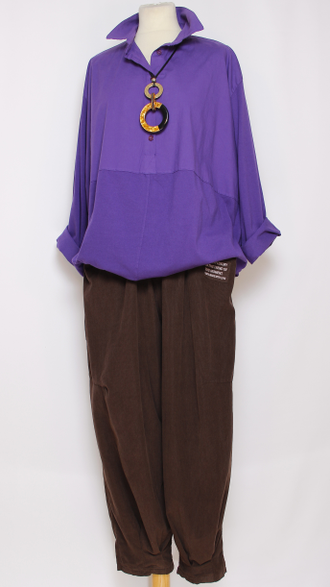 Рубашка "Хлопок с трикотажем" джинс, морская волна, сиреневая р.52-56