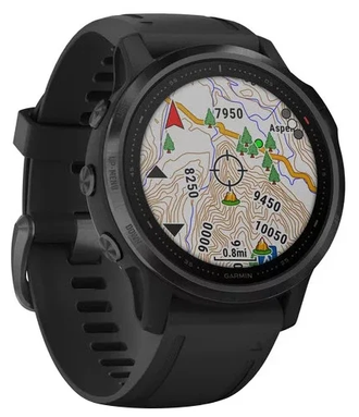 Часы Garmin Fenix 6S Pro черный (черный силиконовый ремешок)