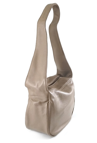 (АРТИКУЛ: 8660/1) СУМКА ЖЕНСКАЯ НЕБОЛЬШАЯ, НАТУРАЛЬНАЯ КОЖА, БЕЖЕВАЯ, ТРИ ОТДЕЛЕНИЯ, С ШИРОКОЙ РУЧКОЙ ЧЕРЕЗ ПЛЕЧО