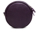 Круглая фиолетовая кожаная сумка Rond Violet с двумя ремнями (тканевым и кожаным)