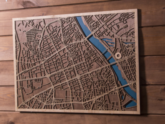Карта Варшавы из фанеры