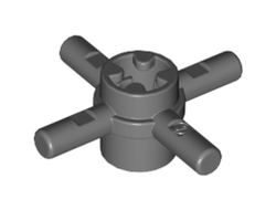 Technic, Axle Connector Hub with 4 Bars and Pin Hole, Dark Bluish Gray (48723 / 4222192)