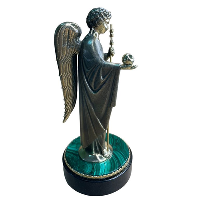 Статуэтка "Архангел Гавриил" , бронза/малахит