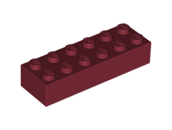 Brick 2 x 6, Dark Red (2456 / 4249698 / 4496339 / 6089268)