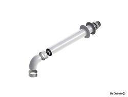 Комплект горизонтального коаксиального дымохода диам. 60/100 мм L= 800 мм