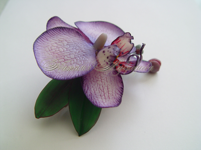 Заколка с орхидеей "Страстная ночь".