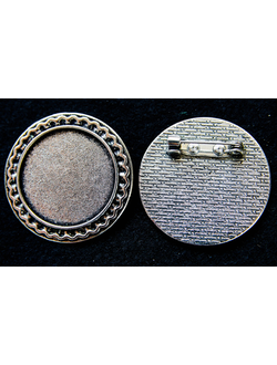 Основа-брошь, 34 мм, для кабошона 25 мм