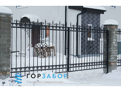 Крепкие кованые ворота двухстворчатые купить в Москве и МО