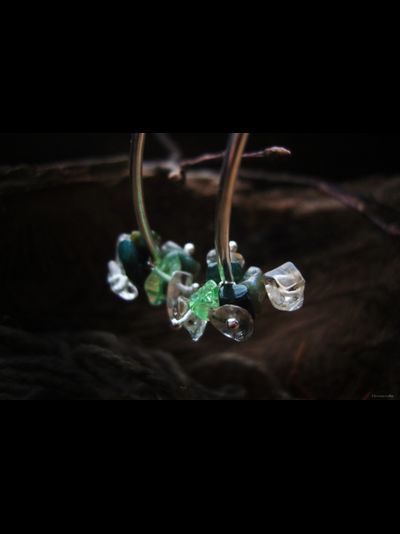 Благотворительность. Серьги в лесном стиле "Хрустальная пора"