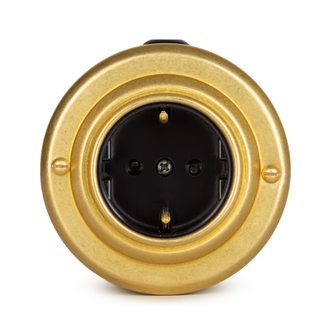 Ретро розетка металлическая золото/черный (Vintage-brass)