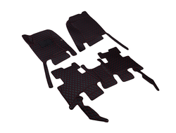 Автомобильные 3D коврики ЭКОНОМ черная экокожа с красной нитью