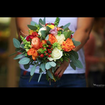 Букет невесты &amp; Бутоньерка № 1326