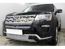 Защита радиатора Ford Explorer 2018- (2 части) chrome верх PREMIUM