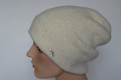 Вязаная белая женская шапка зимняя Vizio Италия 6962