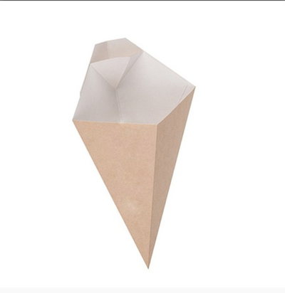 АКЦИЯ Упаковка-конус для картофеля (крафт/белая), 200*80*260мм