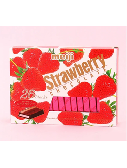 Meiji Strawberry Клубничный шоколад , Япония, 120 г (26 стиков).