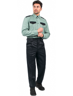 Рубашка охранника с длинным рукавом мужская, зеленый