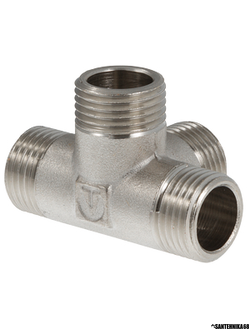 Латунная двухплоскостная крестовина Valtec VTr.661.N.0004 1/2" нар.р.