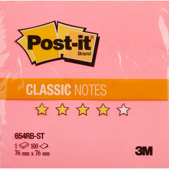 Блок-кубик Post-it 654-RB, 76х76, клубничная радуга (100 л)