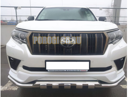 Защита переднего бампера (G) d60/60 овал для Toyota  Land Cruiser Prado 150 Black Onyx (2020-...)