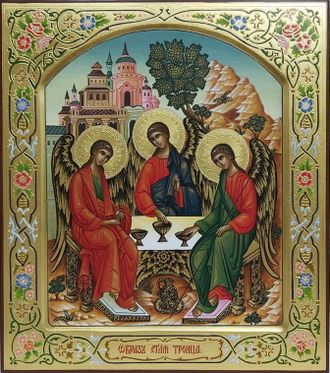 Троица Пресвятая. Рукописная икона. 22х28см.