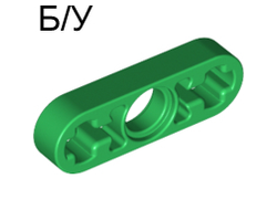 ! Б/У - Technic, Liftarm Thin 1 x 3 - Axle Holes, Green (6632 / 4118883 / 4281193 / 6036557 / 6374071) - Б/У