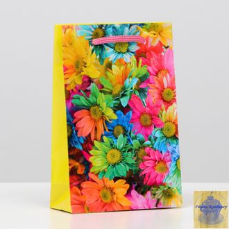 Пакет ламинированный "Летние цветы", 17,5*11,5*5 см