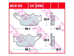 Тормозные колодки TRW MCB585 для Honda // Yamaha (Organic Allround)