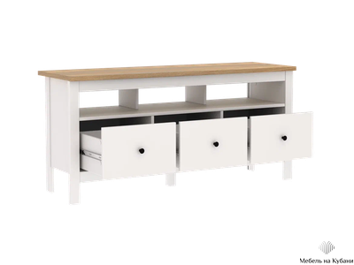 2.08.03.090.14 САГА тумба 3 ящика белая/ясень