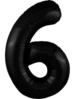 Шар цифра 6 чёрная