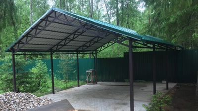 НАВЕС ДВУХСКАТНЫЙ МЕТАЛЛИЧЕСКИЙ