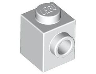 Brick Modified 1 x 1 with Stud on Side White 87087 4558952