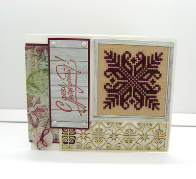 Открытка с вышивкой "С днем рождения!"