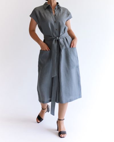 Комбинезон льняной графит