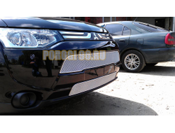 Защита радиатора Mitsubishi Outlander III 2012-2015 chrome верх PREMIUM