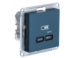 Розетка с USB С высокоскоростная 65 ВТ, изумруд - Systeme Electric - AtlasDesign - ATN000827