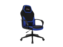 Кресло компьютерное BRABIX "Alpha GM-018", ткань/экокожа, черное/синее