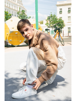 Худи с высоким горлом колорблок