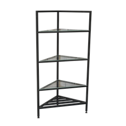 (МВК0500) Стеллаж "Loft" угловой со стеклянными полками