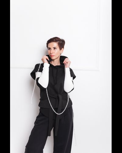 Жилет из хлопка (черный)