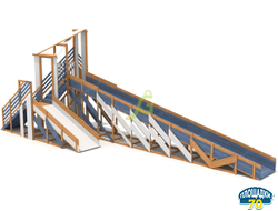 Зимняя деревянная горка "IgraGrad Snow Fox 12 м" с двумя скатами мод.3