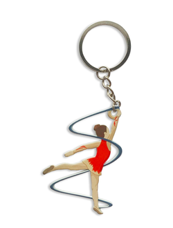 БРЕЛОК ГИМНАСТКА (МЕТАЛЛИЧЕСКИЙ ПЛОСКИЙ ДВУСТОРОННИЙ)