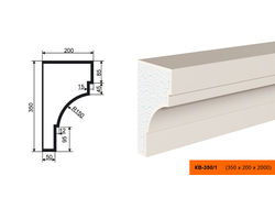 Фасадный карниз из пенополистирола с покрытием LEPNINAPLAST (Лепнинапласт)  КВ-350/1